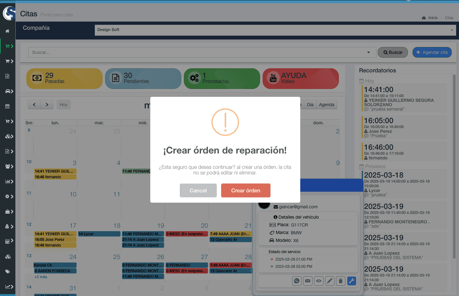 Crear Órdenes de Trabajo